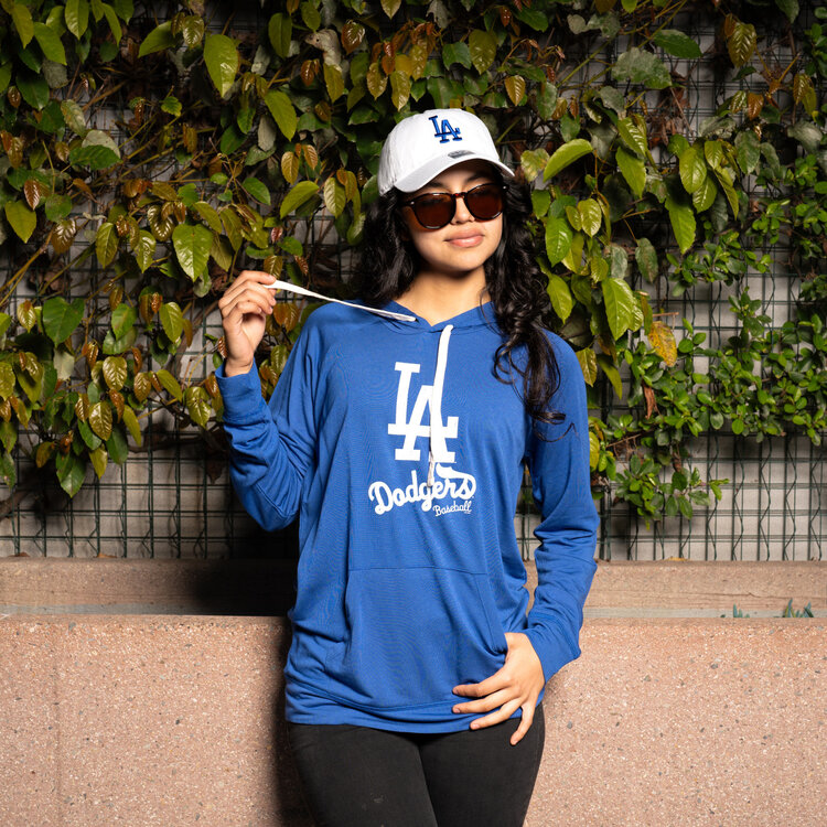 G-III LA W Pre-Game Royal Lightweight P/O Hoodie LA+Script
