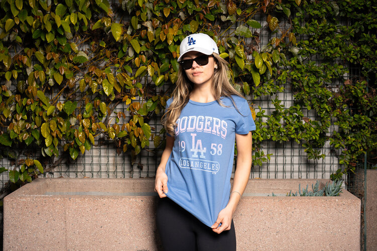 47 Brand Dodgers 47 W Cadet Blue Mellow Out Frankie Tee