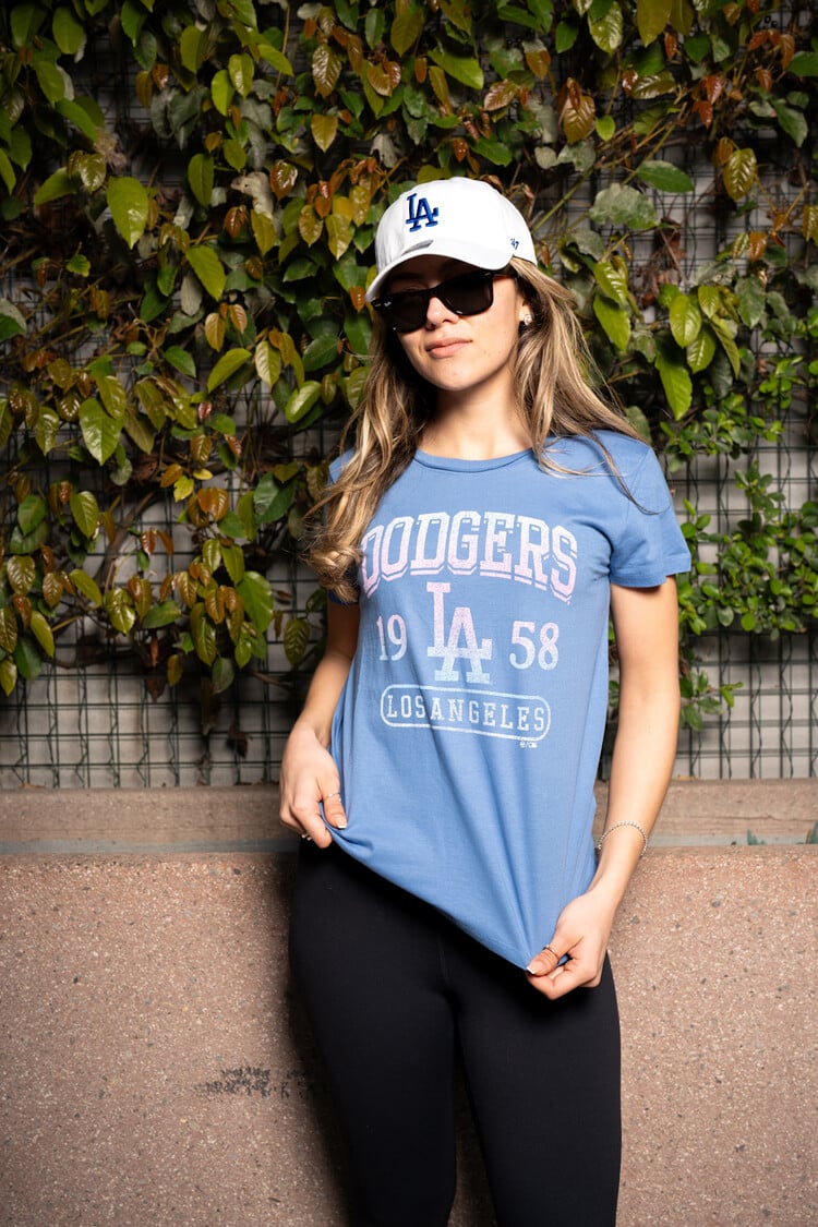 47 Brand Dodgers 47 W Cadet Blue Mellow Out Frankie Tee