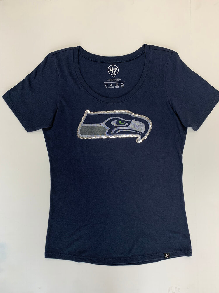 47 Brand Seahawks W Lux Sequins Runback Scoop Navy