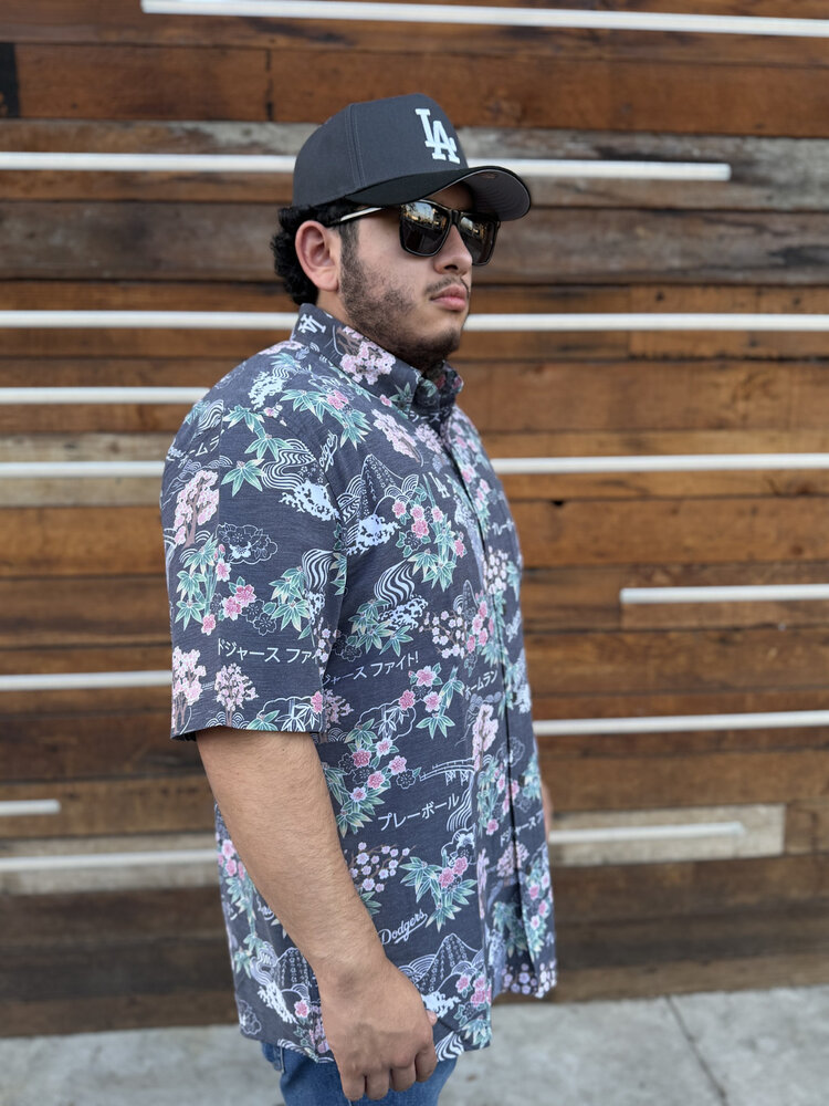 Reyn Spooner LA Dodgers Reyn Spooner Black Sakura Spring Performance Button-Down