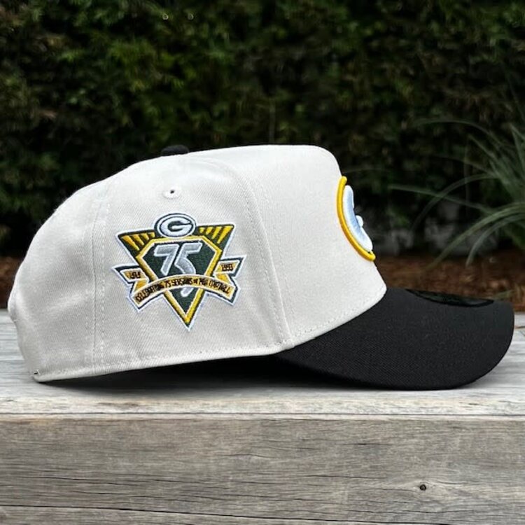 New Era Packers Stone/Black Team 75 Seasons 940 A-Frame