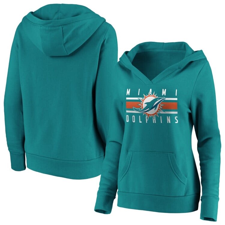 Fanatics Dolphins W Stacked Stripes Hood