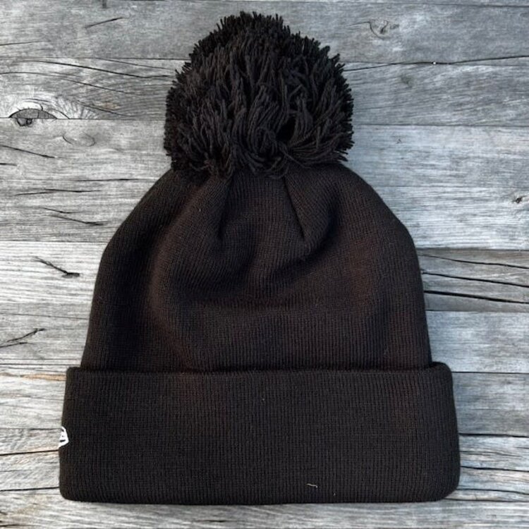 New Era LA Dodgers Black White Cuffed Knit with Pom