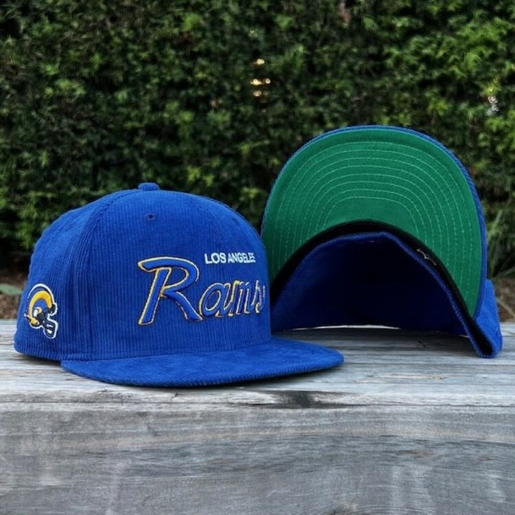 New Era LA Rams Retro Script Royal Corduroy Helmet SP