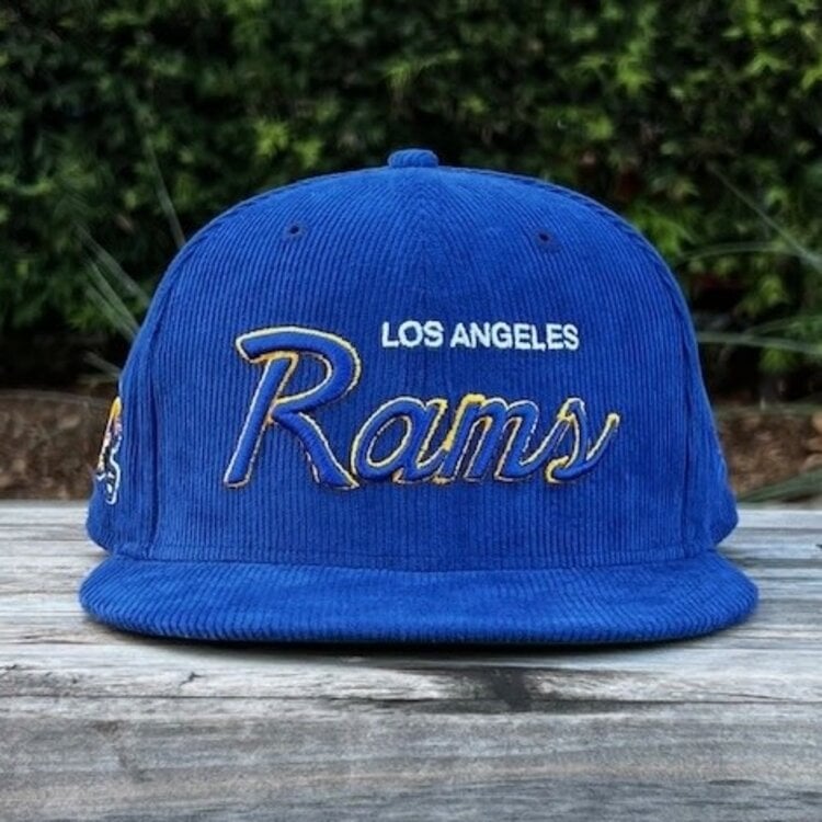New Era LA Rams Retro Script Royal Corduroy Helmet SP
