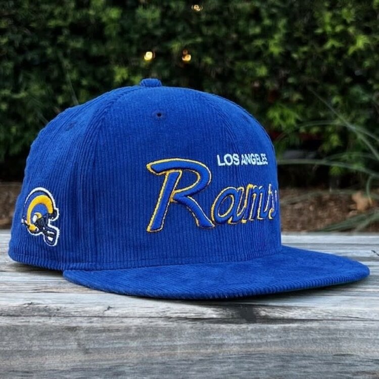 New Era LA Rams Retro Script Royal Corduroy Helmet SP