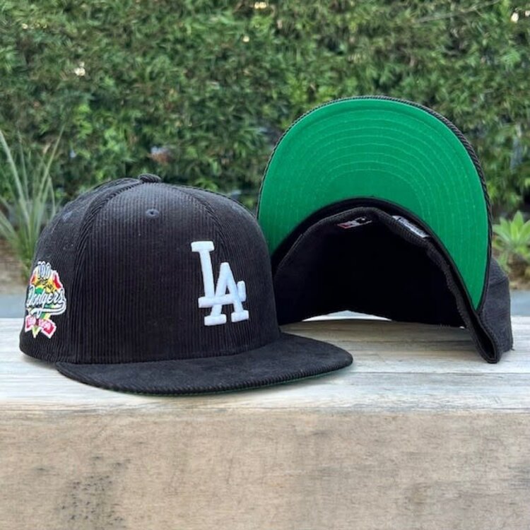 New Era LA Dodgers Black White Corduroy 100th Green UV
