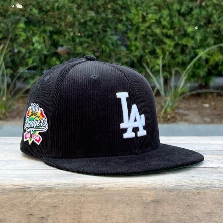 New Era LA Dodgers Black White Corduroy 100th Green UV