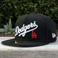 New Era LA Dodgers Wordmark Black White Red LA
