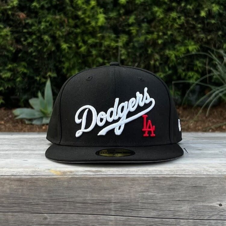 New Era LA Dodgers Wordmark Black White Red LA