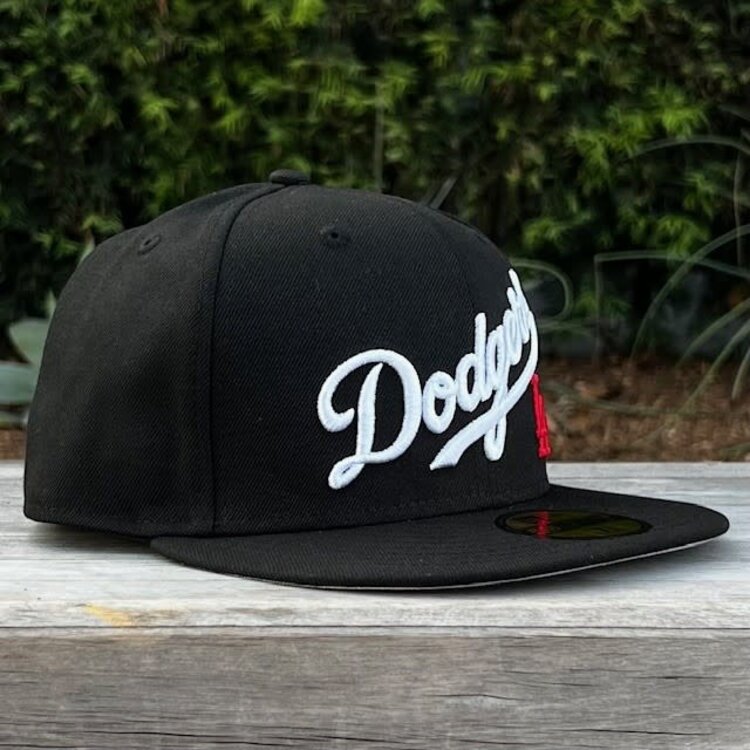 New Era LA Dodgers Wordmark Black White Red LA