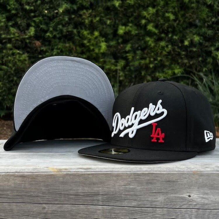 New Era LA Dodgers Wordmark Black White Red LA