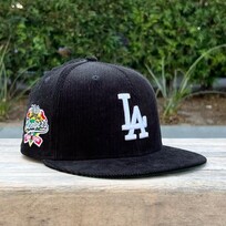 New Era LA Dodgers Black White Corduroy 100th Green UV