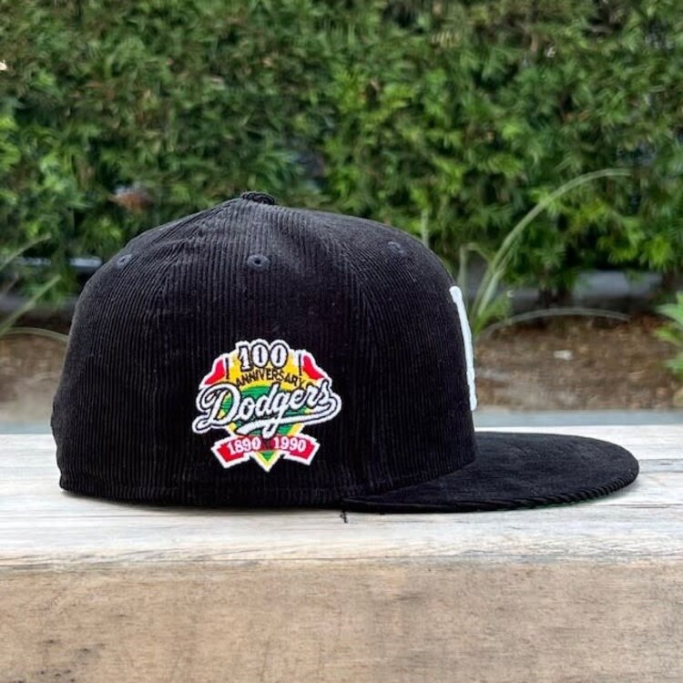 New Era LA Dodgers Black White Corduroy 100th Green UV