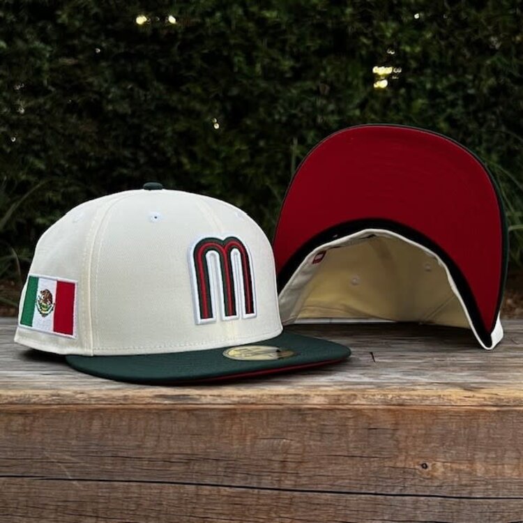 New Era Mexico "M" Ivory/Dark Green Red UV