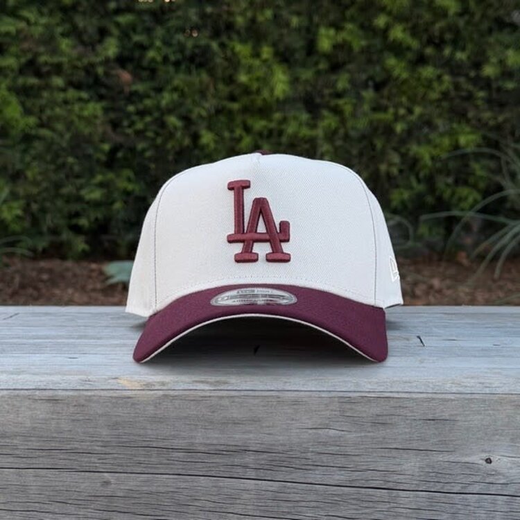 New Era LA Dodgers Stone/Maroon 940 A-Frame