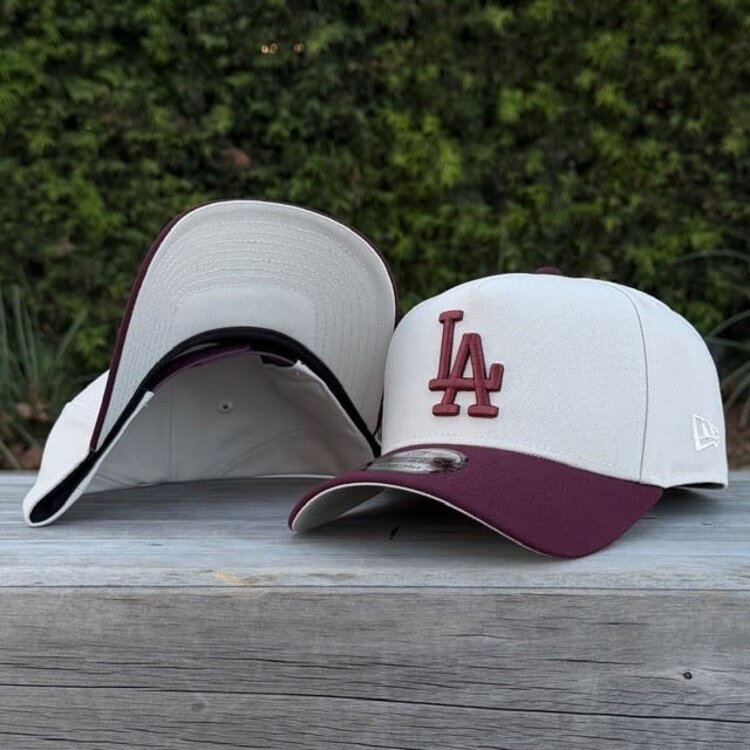 New Era LA Dodgers Stone/Maroon 940 A-Frame