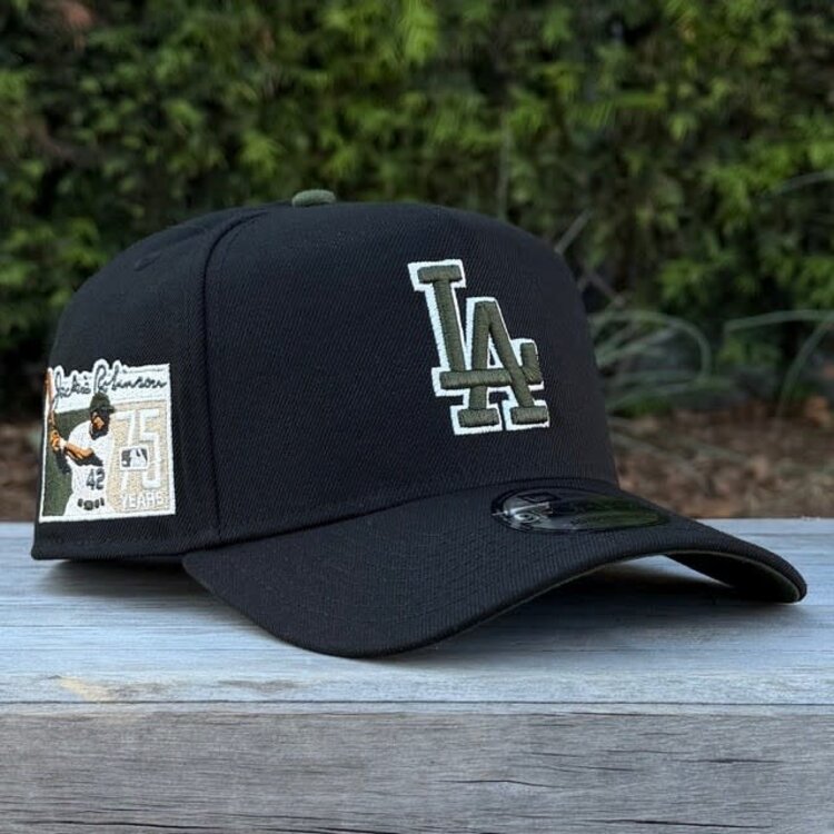 New Era LA Black Army Green OL Jackie Robinson Army Green UV 940 a-frame