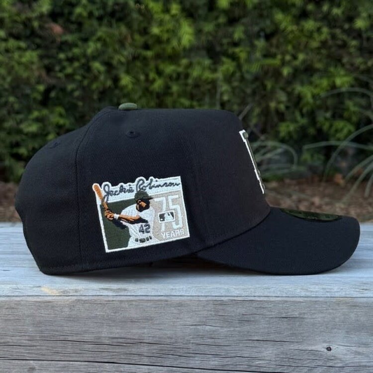 New Era LA Black Army Green OL Jackie Robinson Army Green UV 940 a-frame