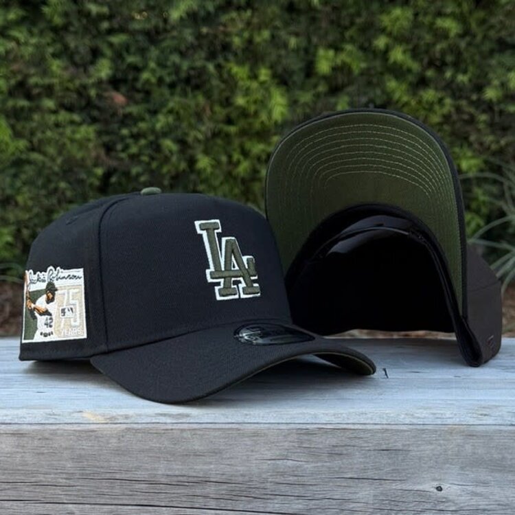 New Era LA Black Army Green OL Jackie Robinson Army Green UV 940 a-frame
