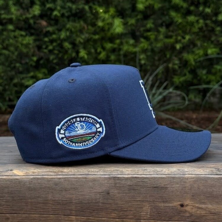 New Era LA Navy White Outline 50th Stadium Indigo UV 940 a-frame