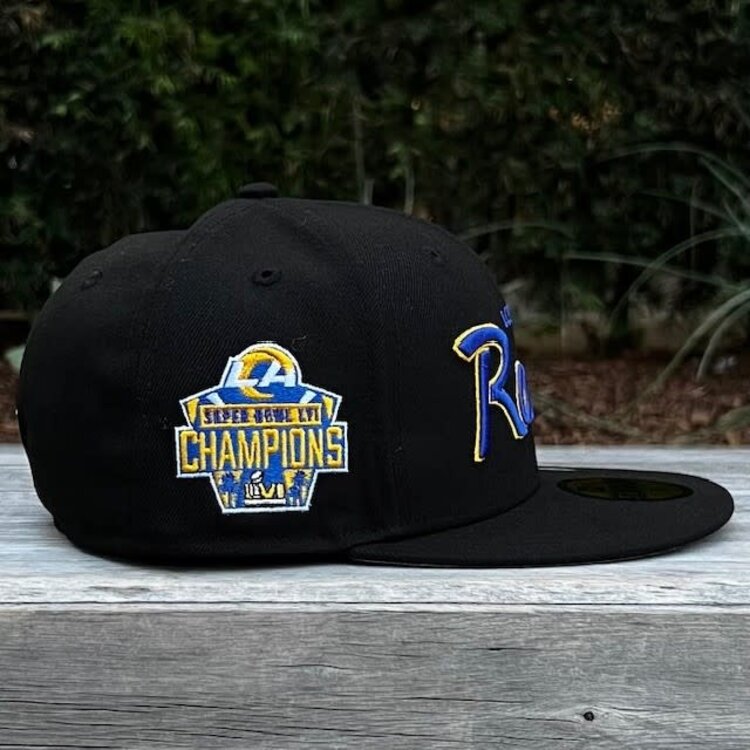 New Era LA Rams Script Black Team Super Bowl LVI Champs
