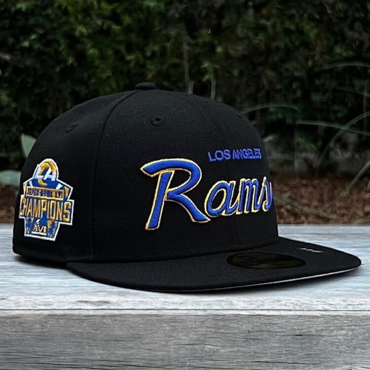 New Era LA Rams Script Black Team Super Bowl LVI Champs