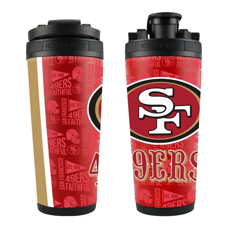 Wincraft 4D Stainless Steel Ice Shaker Tumbler 26 oz Team Color - 49ers