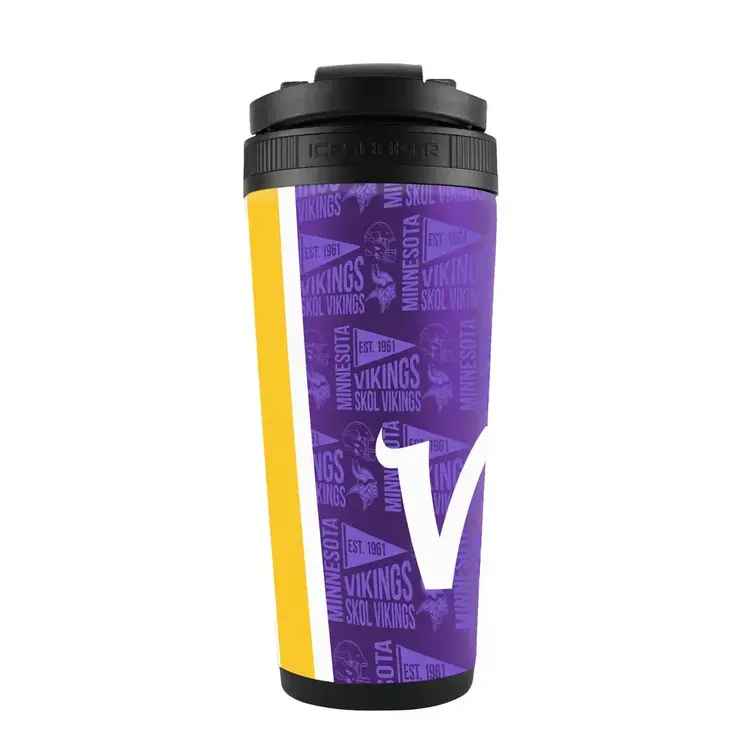 Wincraft 4D Stainless Steel Ice Shaker Tumbler 26 oz Team Color - Vikings