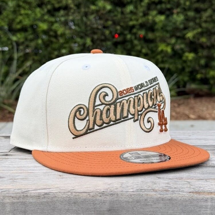 New Era LA Ivory/Light Brown 2025 World Series Champ Script 950