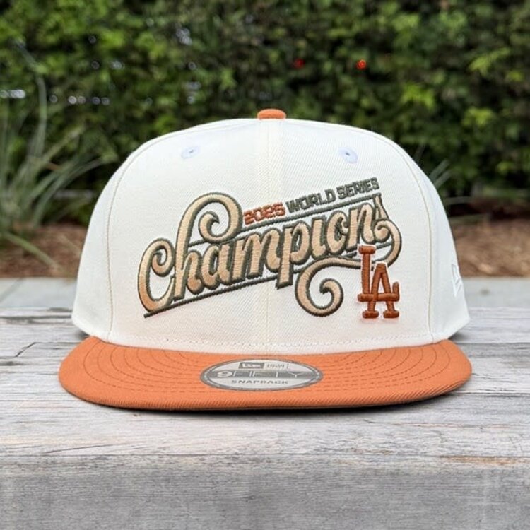 New Era LA Ivory/Light Brown 2025 World Series Champ Script 950