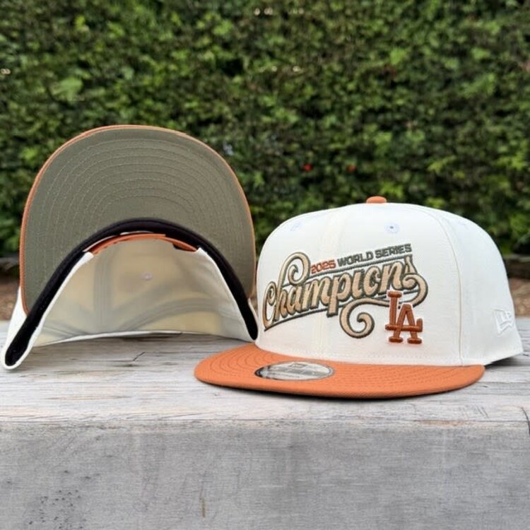 New Era LA Ivory/Light Brown 2025 World Series Champ Script 950