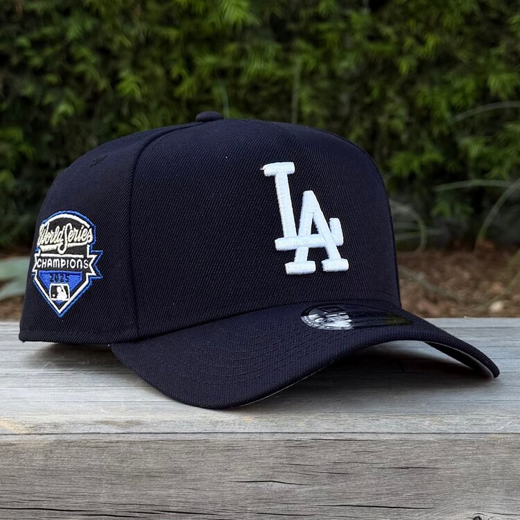 New Era LA Dodgers Navy White 2025 WS Champs Side Patch 940 A-Frame