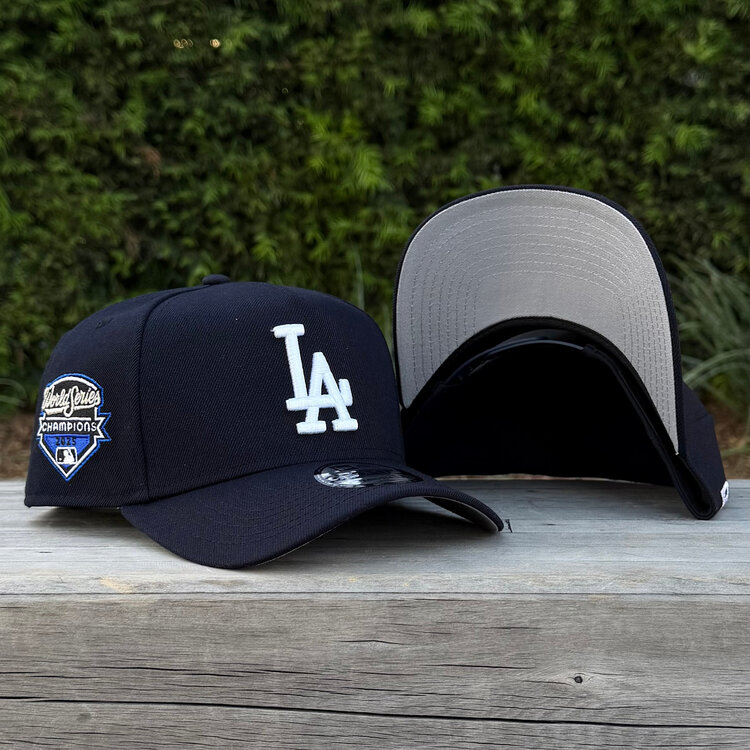 New Era LA Dodgers Navy White 2025 WS Champs Side Patch 940 A-Frame