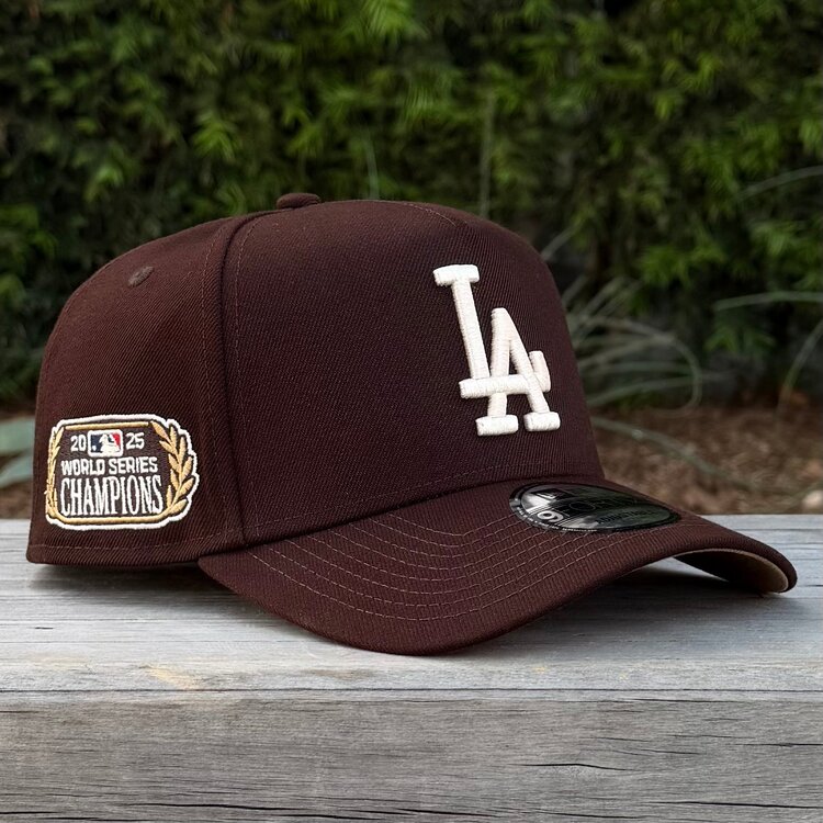 New Era LA Dark Brown Ivory 2025 World Series Champs Laurel SP 940 a-frame