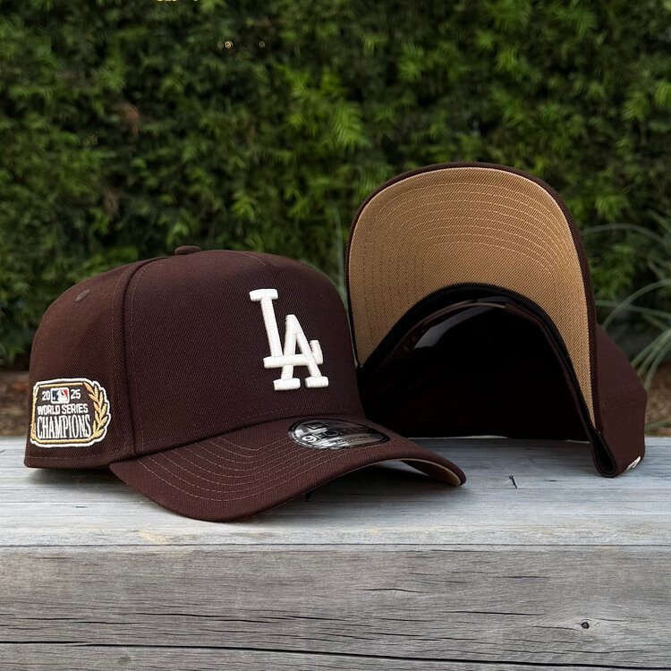 New Era LA Dark Brown Ivory 2025 World Series Champs Laurel SP 940 a-frame