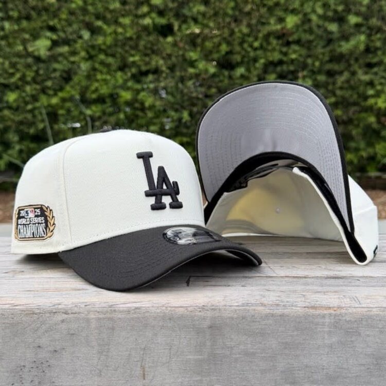 New Era LA Ivory/Black 2025 World Series Champs Laurel SP 940 a-frame