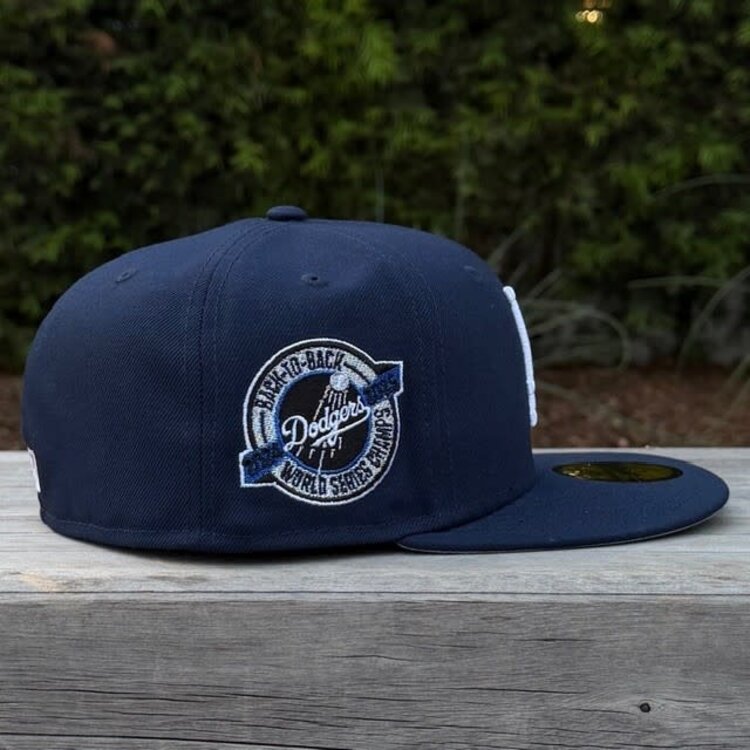 New Era LA Navy White Back to Back World Series Champs Circle