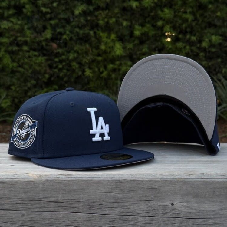 New Era LA Navy White Back to Back World Series Champs Circle