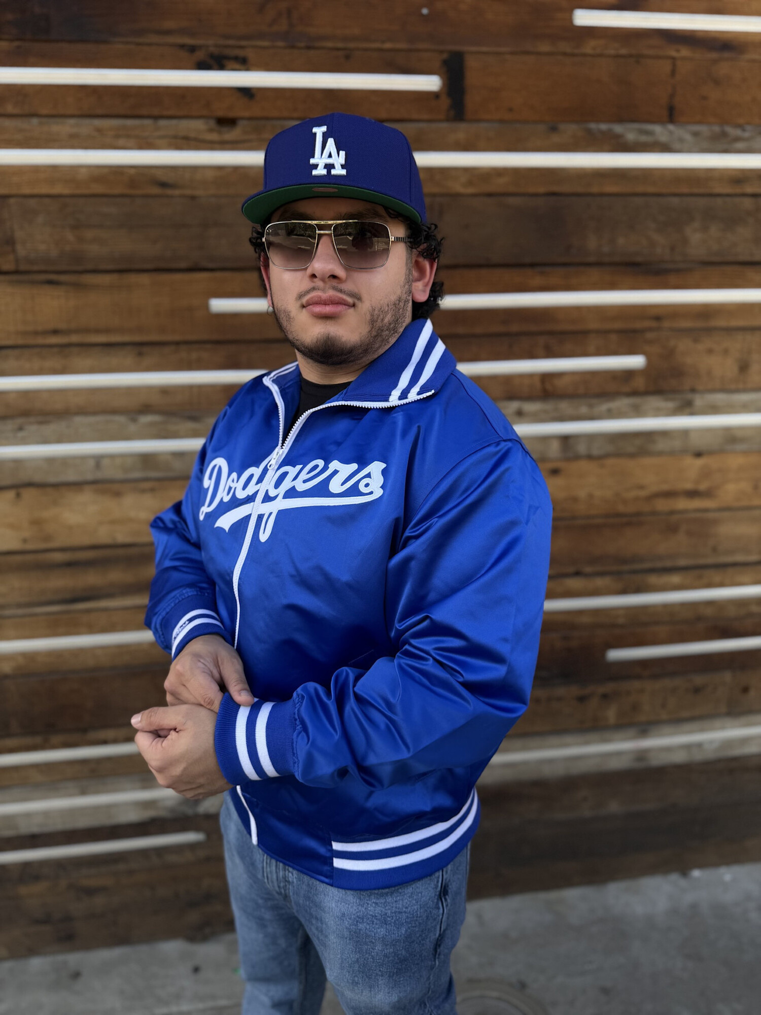 LA Dodgers M&N 1976 Satin Players Jacket Royal - The Locker Room