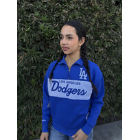 Mitchell and Ness LA Dodgers M&N Women's Team Color Head Coach 1/4-Zip