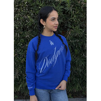 Mitchell and Ness LA Dodgers M&N Women's Script LT Crewneck Sweatshirt