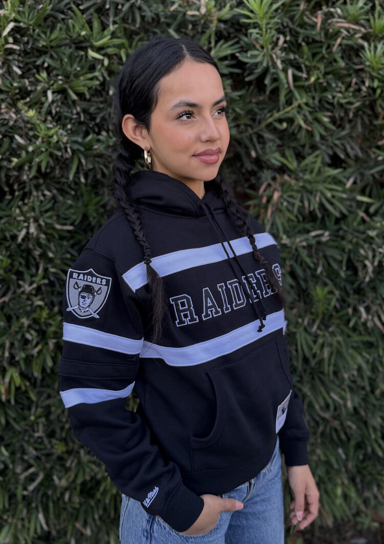 Mitchell and Ness Raiders M&N Women's Head Coach Hoodie Black/White