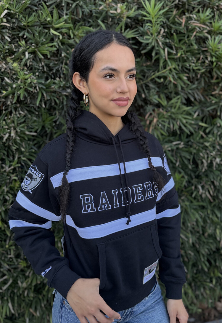 Mitchell and Ness Raiders M&N Women's Head Coach Hoodie Black/White