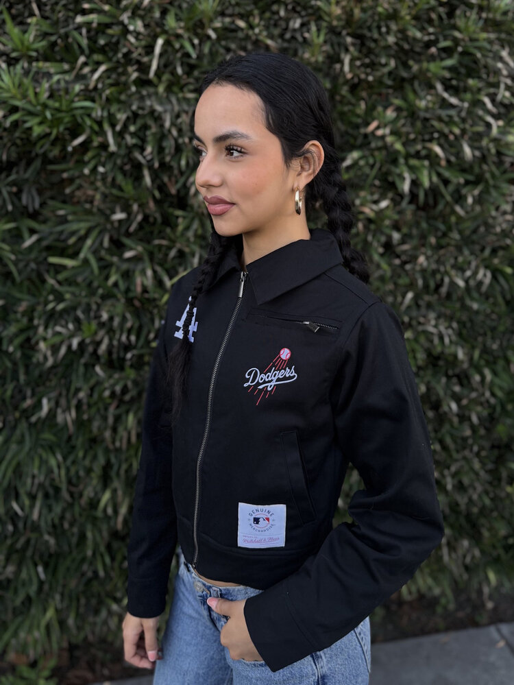 Mitchell and Ness LA Dodgers M&N Women's Script Mechanic Jacket Black