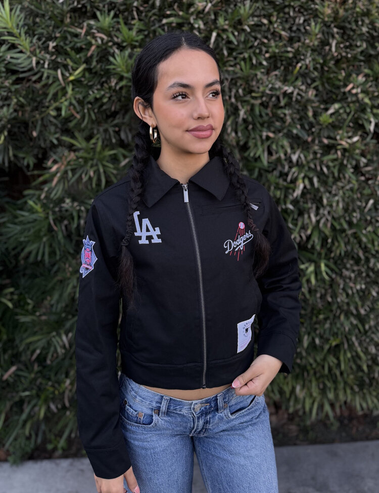 Mitchell and Ness LA Dodgers M&N Women's Script Mechanic Jacket Black