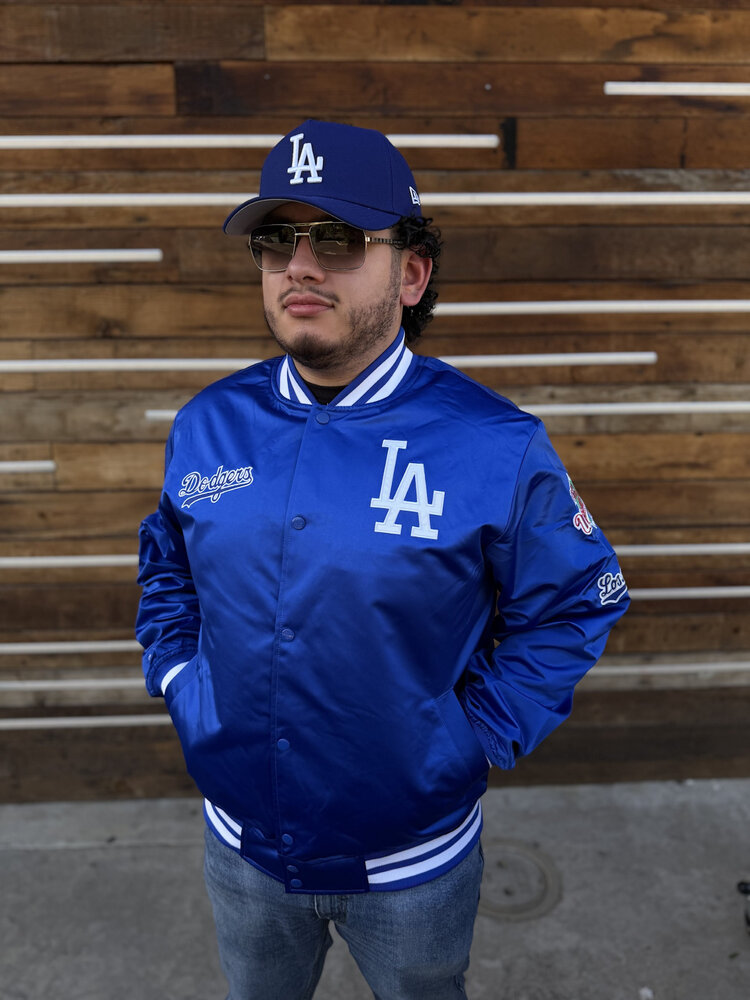 Mitchell and Ness LA Dodgers M&N Double Clutch Lightweight Satin Jacket Royal