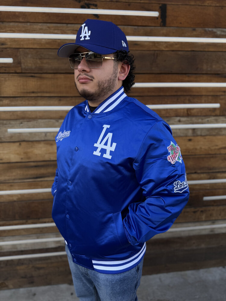 Mitchell and Ness LA Dodgers M&N Double Clutch Lightweight Satin Jacket Royal