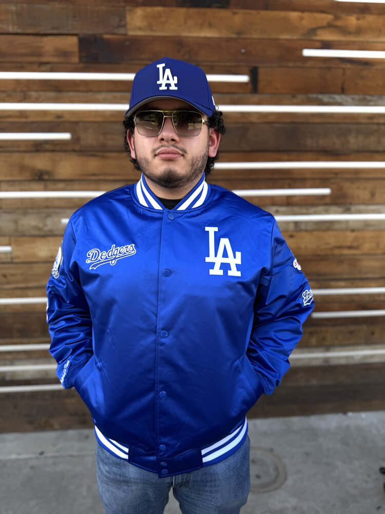 Mitchell and Ness LA Dodgers M&N Double Clutch Lightweight Satin Jacket Royal